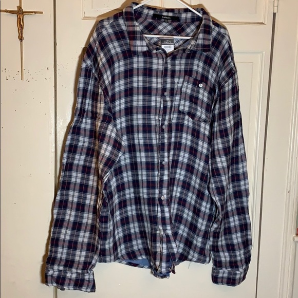 Rue21 Carbon plaid men’s XXL button up collared shirt NWT - Picture 1 of 8